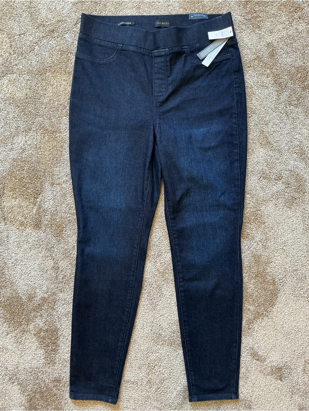 Talbots Sculpt Stretch Pull On Blue Denim Jeggings Jeans $109 NWT 10